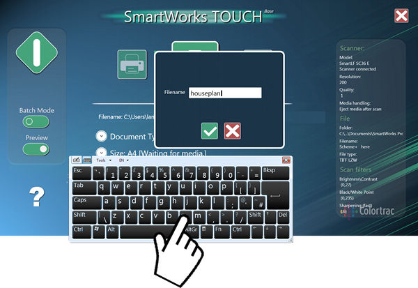 触摸屏键盘与Colortrac SingleSensor挑战：优化大幅面扫描体验