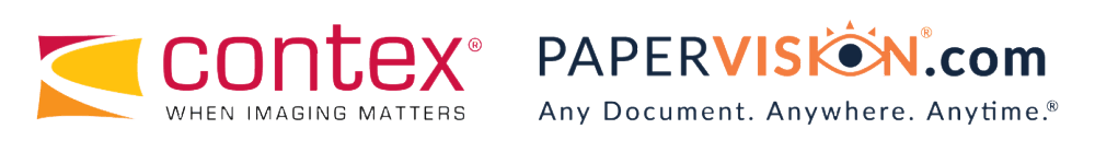 Contex 大幅面扫描仪和 PaperVision 标志